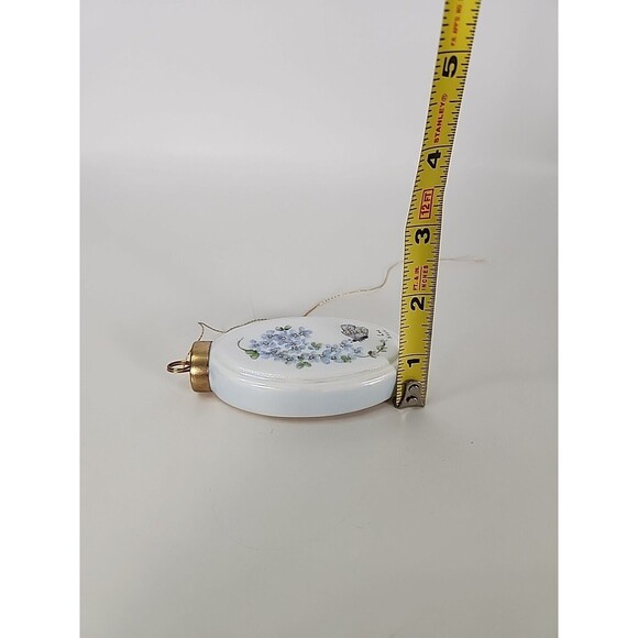 Lou Horn Hand Painted Ceramic Porcelain Christmas Ornament Floral Signed Vtg - Picture 8 of 11